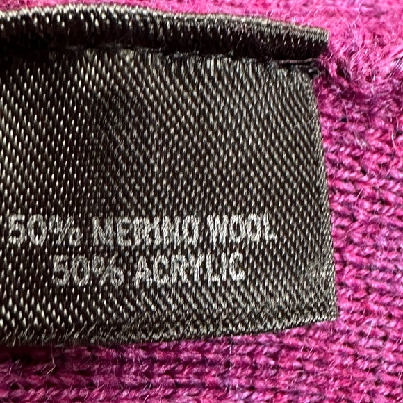 Semantiks Wool blend Fuchsia Double-Breasted Cardigan blazer vintage - Picture 7 of 8